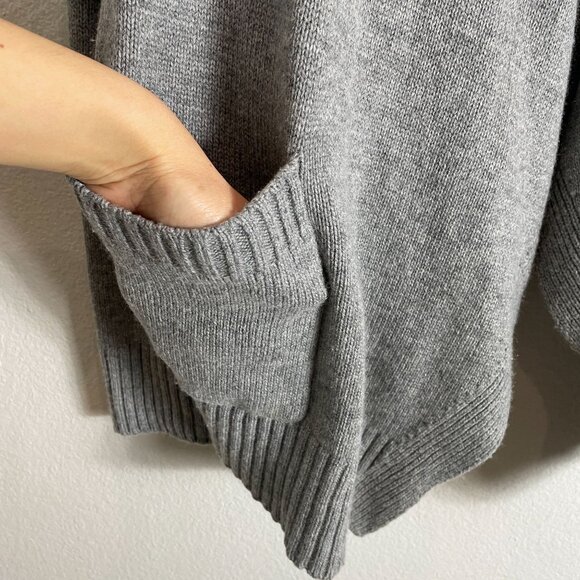 Vince Womens Small Gray Open Front Waterfall Cardigan Wool Cashmere Sweater - Picture 9 of 10